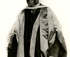 Antonín Dvořák in a graduation gown at the award of an honorary doctorate at the University of Cambridge