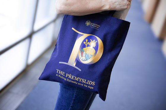 Bag in navy blue colour with original motif "The Přemyslids"