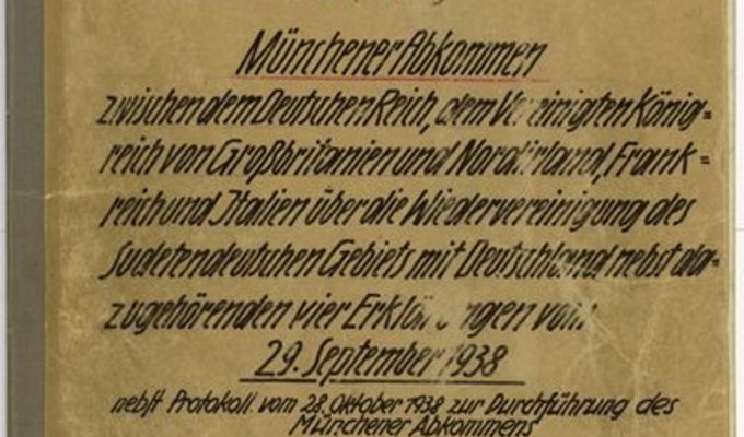 The Munich Agreement, the Hácha–Hitler Protocol and other unique documents in the Czech-Slovak / Slovak-Czech Exhibition