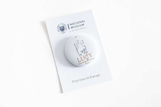 Pin badge with original "Lucy & Selam at the National Museum" design