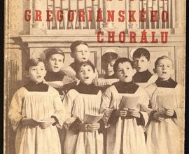 Chlapci ze Schola Cantorum na přebalu Venhodovy knihy Úvod do studia gregoriánského chorálu, Vyšehrad 1946