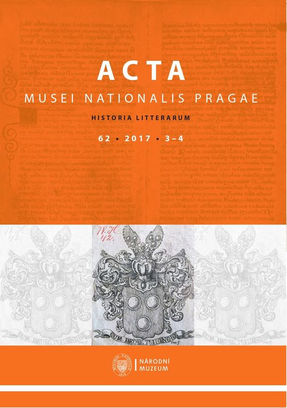 Acta Musei Nationalis Pragae – Historia litterarum 2017, 62, 3–4