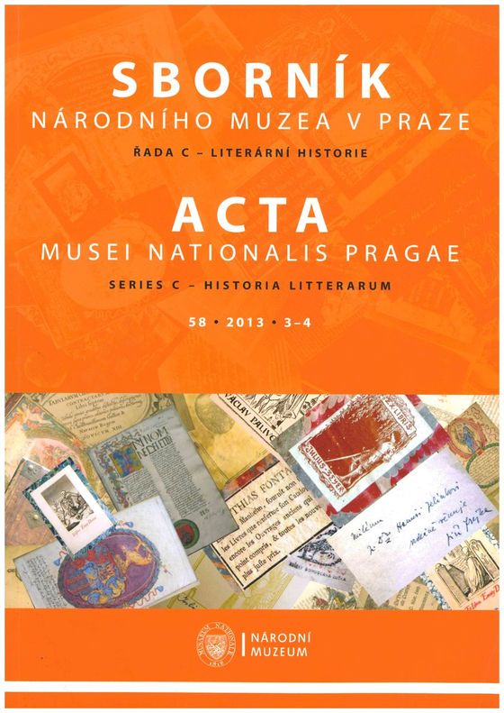 Acta Musei Nationalis Pragae – Historia litterarum 2013, 58, 3-4