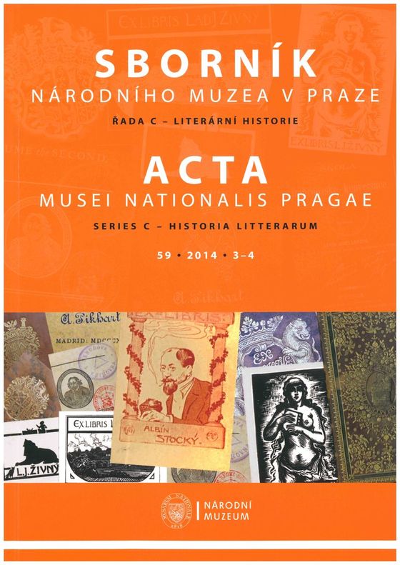 Acta Musei Nationalis Pragae – Historia litterarum 2014, 59, 3-4