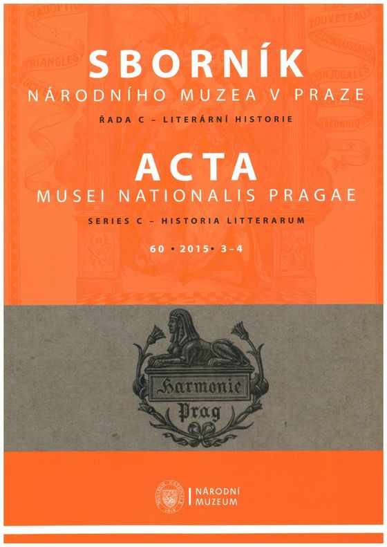 Acta Musei Nationalis Pragae – Historia litterarum 2015, 60, 3-4