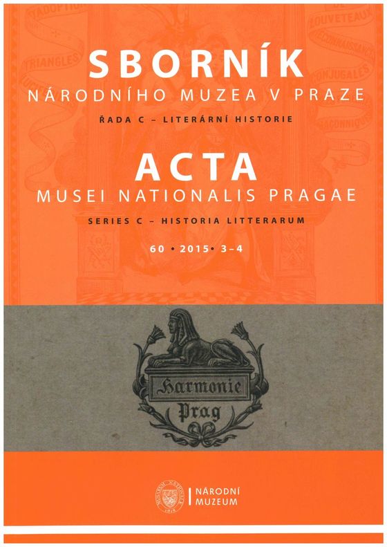 Acta Musei Nationalis Pragae – Historia litterarum 2015, 60, 3–4