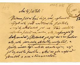 Dopis Antonína Dvořáka Leoši Janáčkovi, Praha, 3. 9. 1898, inv. č. 1475 G1