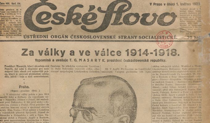 Oddělení časopisů Knihovny Národního muzea pokračuje v digitalizaci Českého slova 