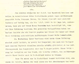Dopis autorské společnosti GAKM Juliu Fučíkovi. Wien, 16. 8. 1913 (NM-ČMH S 251/140)