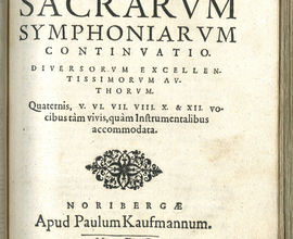 Titulní strana druhého tisku: Sacrarum symphoniarum continuatio, vyd. 1600