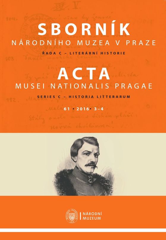 Acta Musei Nationalis Pragae – Historia litterarum 2016, 61, 3-4