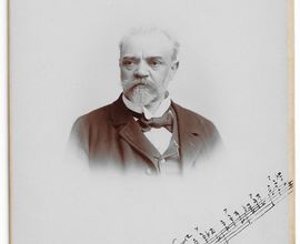 Fotografie Antonína Dvořáka, at. J. Mulač, přípis skladatele z 24. 4. 1903, sbírka Martina Prose