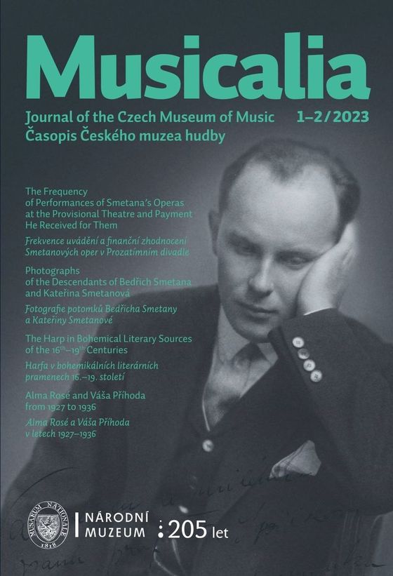 Musicalia. Journal of the Czech Museum of Music / Časopis Českého muzea hudby  2023, 15, 1-2