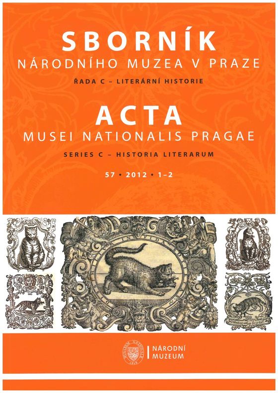Acta Musei Nationalis Pragae – Historia litterarum 2012, 57, 1–2