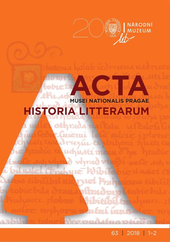 Acta Musei Nationalis Pragae – Historia litterarum 2018, 63, 1-2