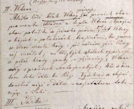 Smetanův krátký nástin programu Mé vlasti původně určený ke zveršování / příloha k dopisu Velebínu Urbánkovi z května 1879 