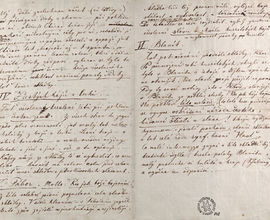 Smetanův krátký nástin programu Mé vlasti původně určený ke zveršování / příloha k dopisu Velebínu Urbánkovi z května 1879 