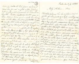 Dopis Josefíny Antonovi a Anně do New Yorku, 2. 1. 1893, Muzeum Antonína Dvořáka, inv. č. S 76_532 1,4