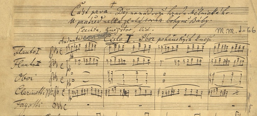 Dvořákova rukopisná partitura Svaté Ludmily 