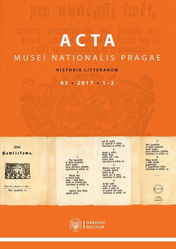 Acta Musei Nationalis Pragae – Historia litterarum 2017, 62, 1-2
