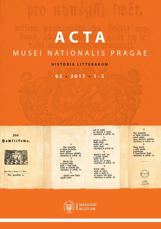 Acta Musei Nationalis Pragae – Historia litterarum 2017, 62, 1–2